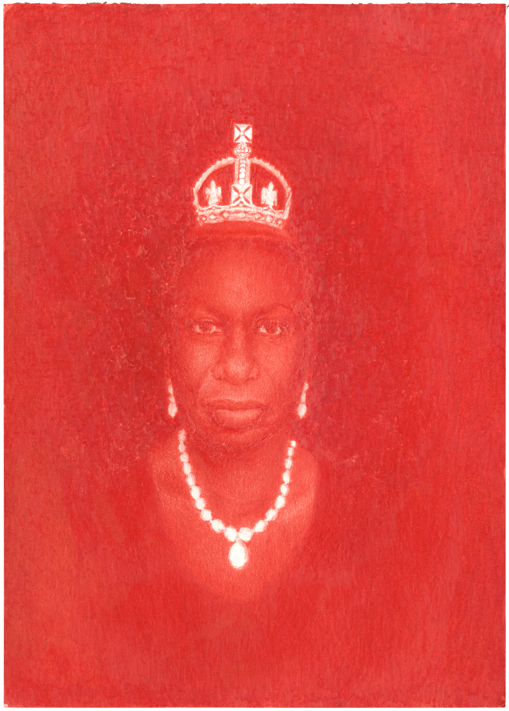 Pedro A.H. Paixão, Petite Couronne de Diamant (Nina Simone in memoriam), 2015, crayons de couleur sur papier, 20,9 x 14,8 cm, courtesy galeria 111