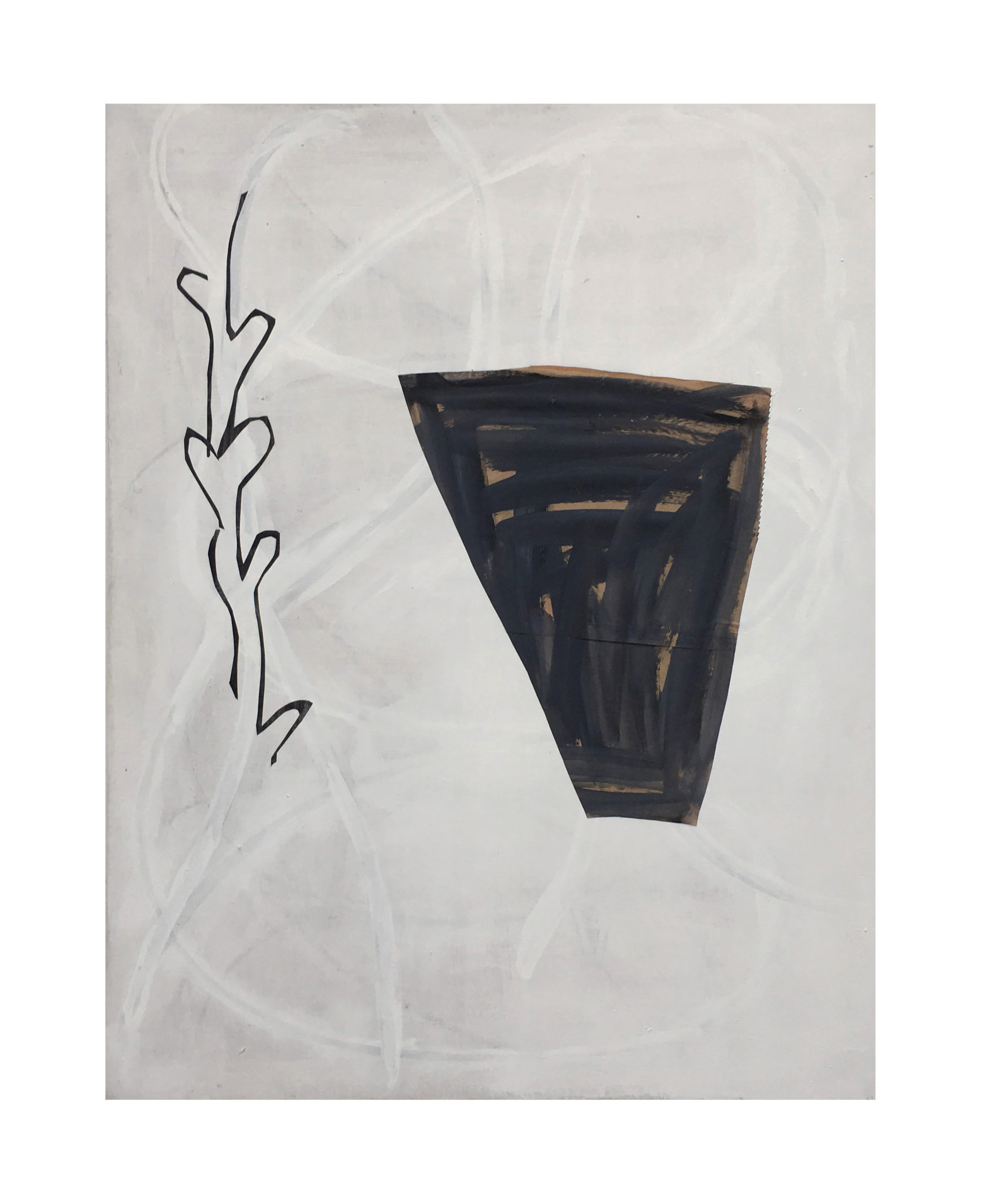 Marie Claude Bugeaud, galerie Berthet-Aittouarès, papiers retrouvés-2017,acryl,huile et papiers collés sur toile,116x89cm