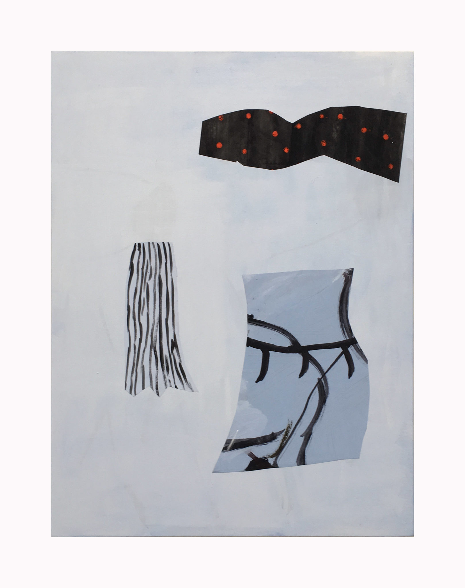 Marie Claude Bugeaud, galerie Berthet-Aittouarès,zigzag etc..2018,acryl,huile et papiers collés sur toile,70x54cm