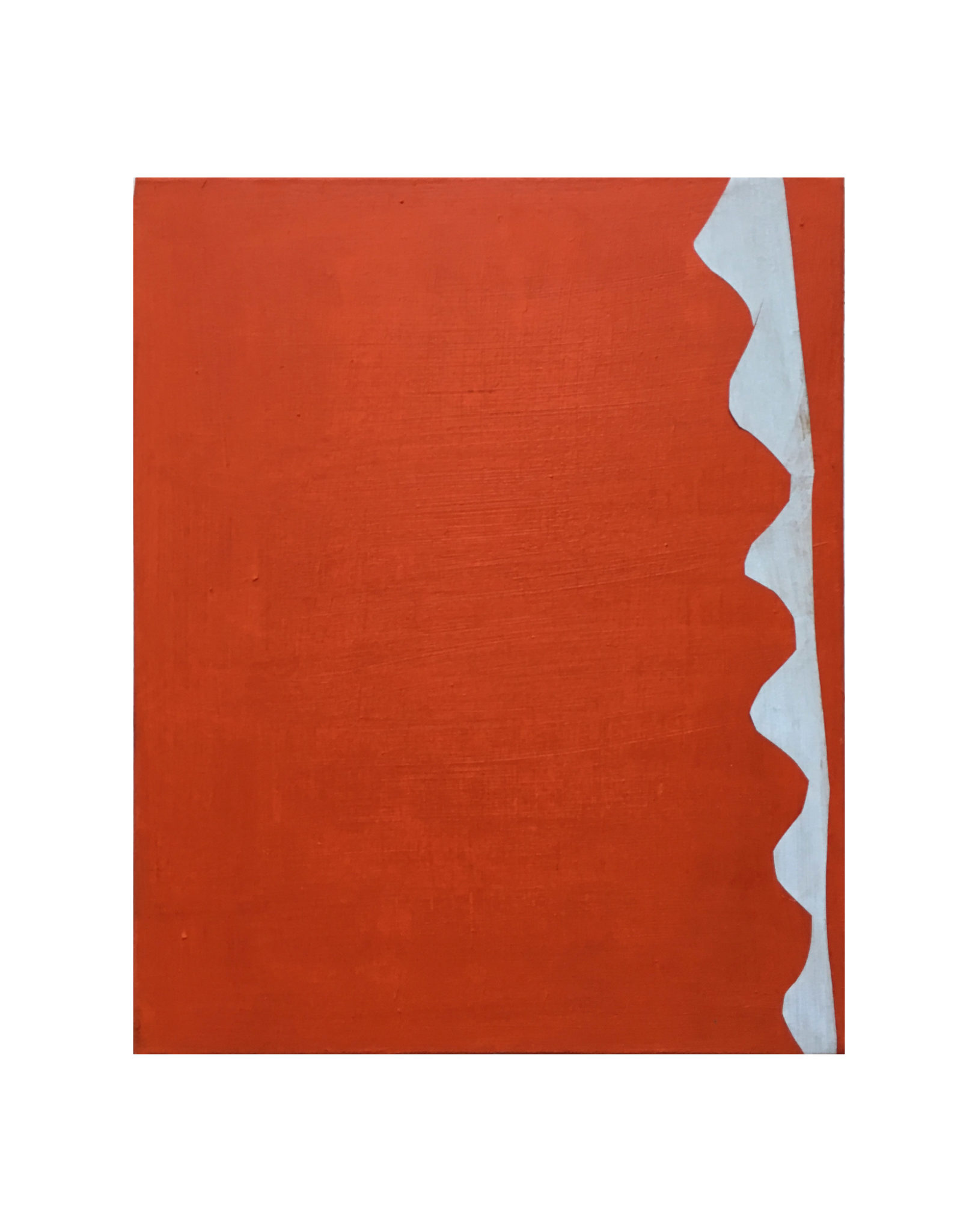 Marie Claude Bugeaud, galerie Berthet-Aittouarès, zigzag etc..2017 huile et papiers collés sur toile,27x22cm