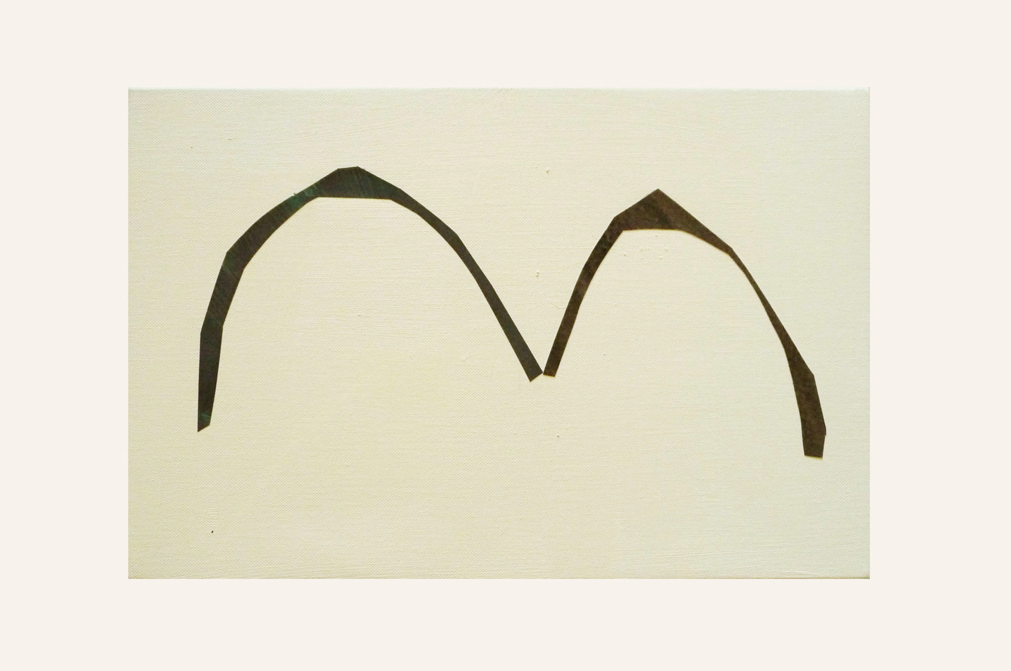 Marie Claude Bugeaud, galerie Berthet-Aittouarès,plage,2016-acrylique et papiers collés,16×24 cm