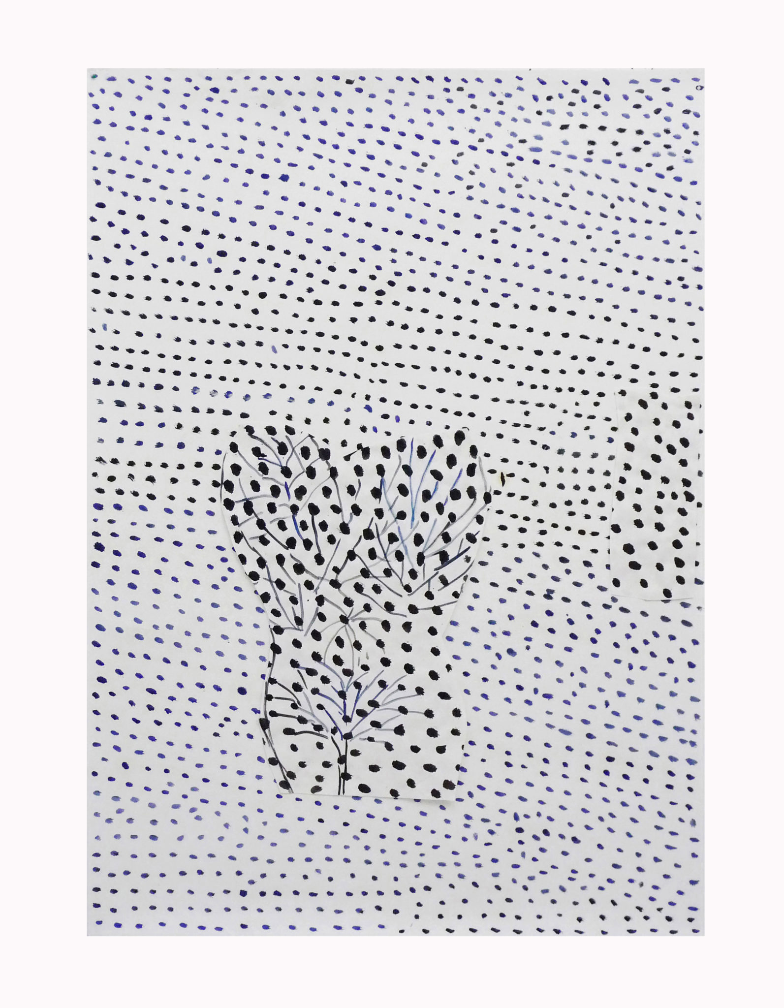 Marie Claude Bugeaud, galerie Berthet-Aittouarès,concrète fiction-2013,collage acryl sur papier chinois,141x101cm