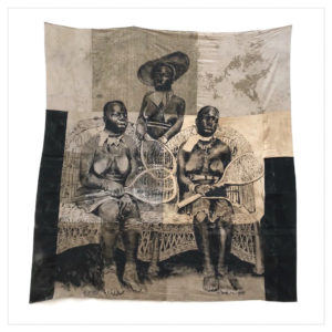 peinture noire sur tissu