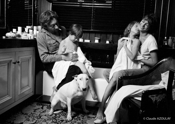 photographie noir et blanc Gainsbourg et sa famille