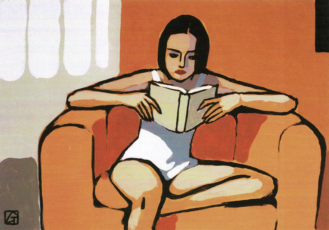 peinture jeune fille qui lit