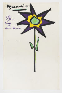 dessin fleur violette et jaune