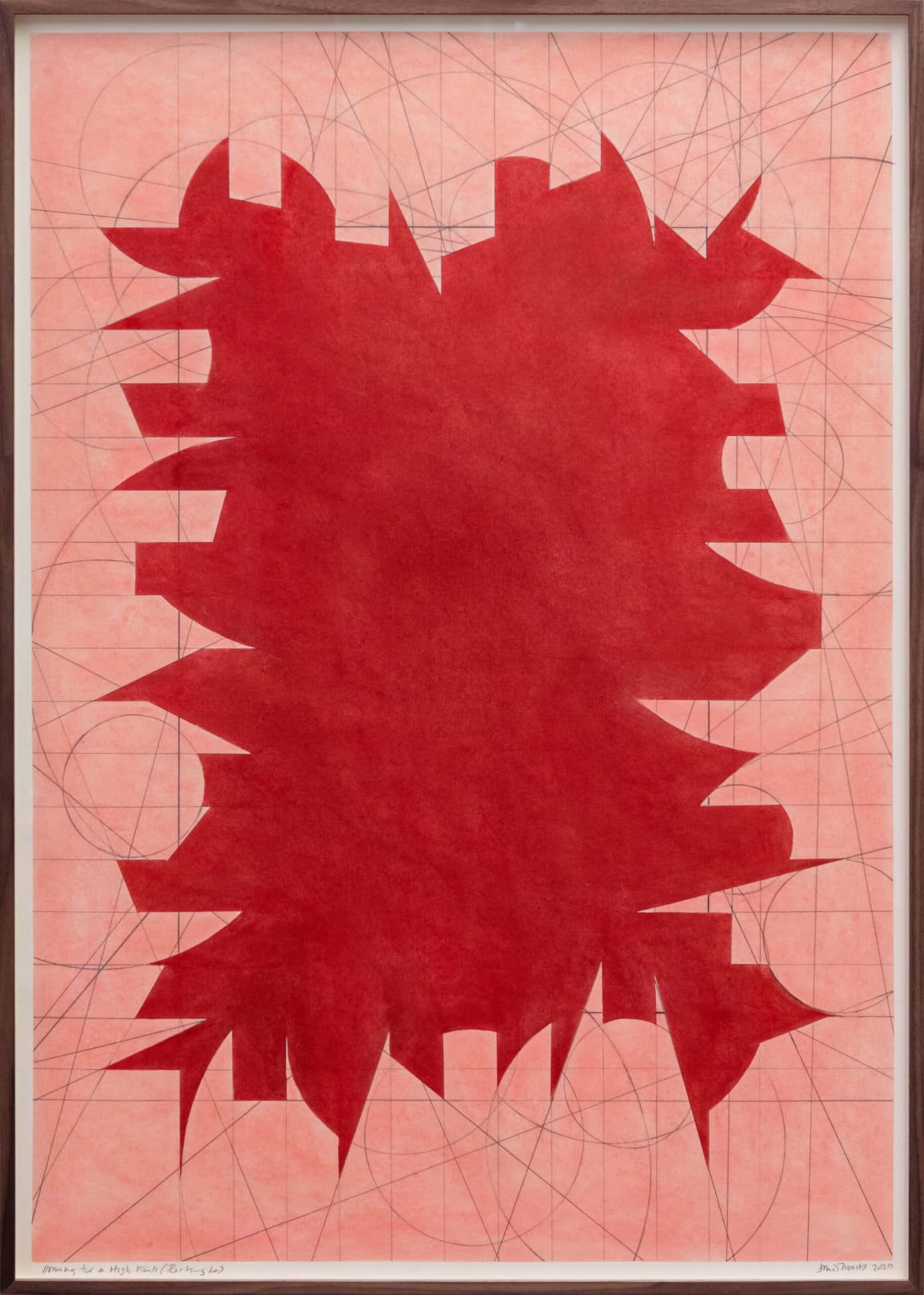 David Tremlett, Drawing for a High Wall (Rectangle), 2020, graphite et pastel sur papier, 54 x 89 cm, courtesy Galleria Studio G7