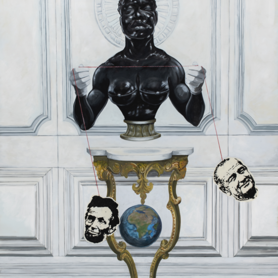 Michael Ray Charles, (Forever Free) Veni Vidi, 2022, latex acrylique et penny de cuivre sur toile.courtesy galerie Templon.