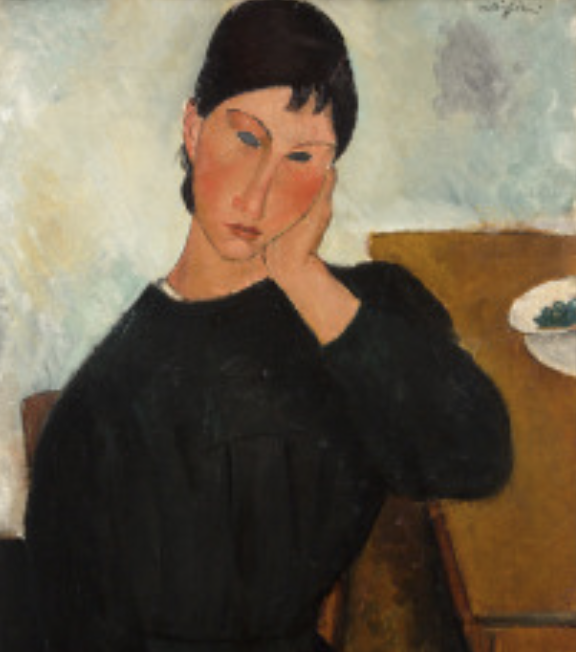 Amedeo Modigliani (1884-1920) Elvire assise, accoudée à une table, 1919 Saint-Louis, Saint Louis Art Museum don de Joseph Pulitzer Jr. en mémoire de sa femme, Louise Vauclain Pulitzer, 77:1968/ Image Courtesy of the Saint Louis Art Museum