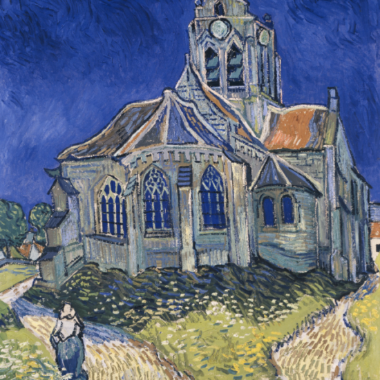 Vincent Van Gogh L'église d'Auvers-sur-Oise, vue du chevet, 1890 Musée d'Orsay Achat avec le concours de Paul Gachet, fils du docteur Paul Gachet, et la participation d'une donation anonyme canadienne, 1952 © Musée d’Orsay, Dist. RMN-Grand Palais / Patrice Schmidt