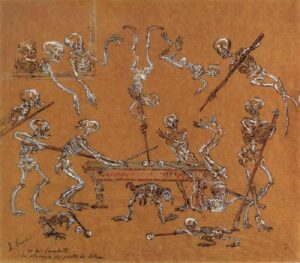 James Ensor, Squelettes jouant aux billards, 1903 verzameling Alychlo Marc Coucke