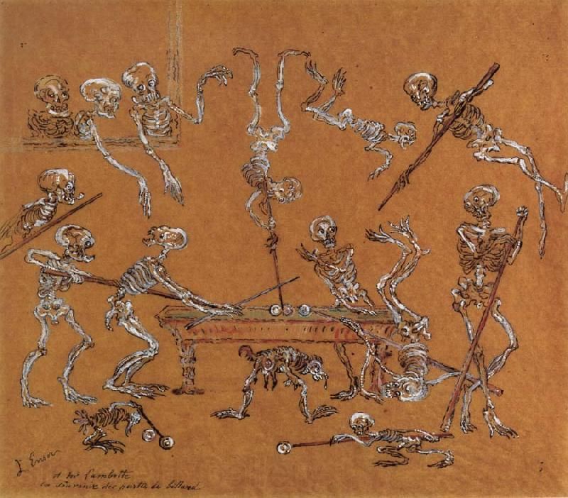 James Ensor, Squelettes jouant aux billards, 1903 verzameling Alychlo Marc Coucke