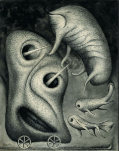 Tatsuo Ikeda (1928, Japon - 2020) Family, from Chronicle of Birds and Beasts (Kinjuki) 1956 vers