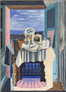 Pablo Picasso (1881-1973) Nature morte devant une fenêtre à Saint- Raphaël, 1919 Gouache et crayon sur papier, 35,5 × 25 cm Berlin, Staatliche Museen zu Berlin, Nationalgalerie, Museum Berggruen, NG MB 31/2000 Ankauf von Heinz Berggruen mit Unterstützung der Bundesregierung und des Landes Berlin bpk / Nationalgalerie, SMB, Museum Berggruen / Jens Ziehe © Succession Picasso 2024