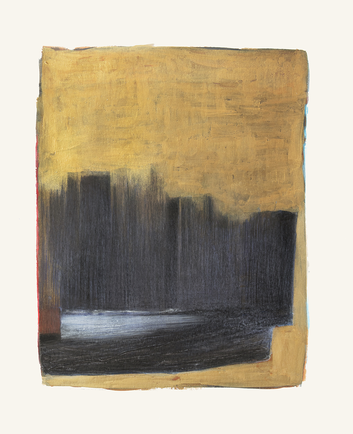 Corinne Mercadier, encre, gouache, crayon de couleur sur papier Lavis Vinci enca­dre­ment et verre anti­re­flet pièce unique