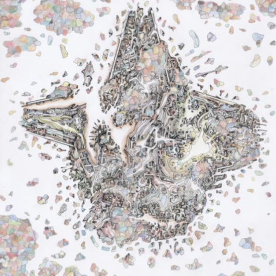 Clément Bagot, Sans titre, 2024 Encre, aquarelle et transferts sur papier, 21x 29,7 cm Courtesy de l'artiste et Galerie 8+4