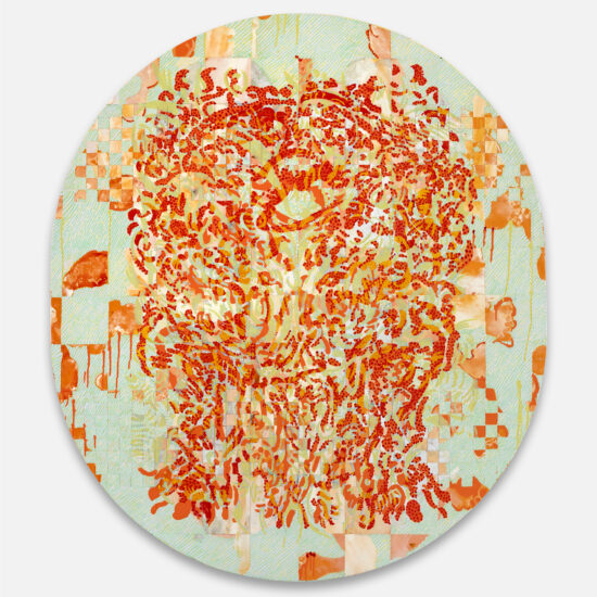 FRANÇOIS ROUAN 5. Recorda XII, 2024 Huile sur toiles tressées 169 × 148 cm Courtoisie de l'artiste et Templon, Paris – Bruxelles - New York Photo © Laurent Edeline