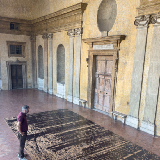 Nicolas Daubanes, Struthof, 4 x 11 mètres, 2025. Dessin en cours de production. Loggia principale, Villa Médicis © Studio N. Daubanes